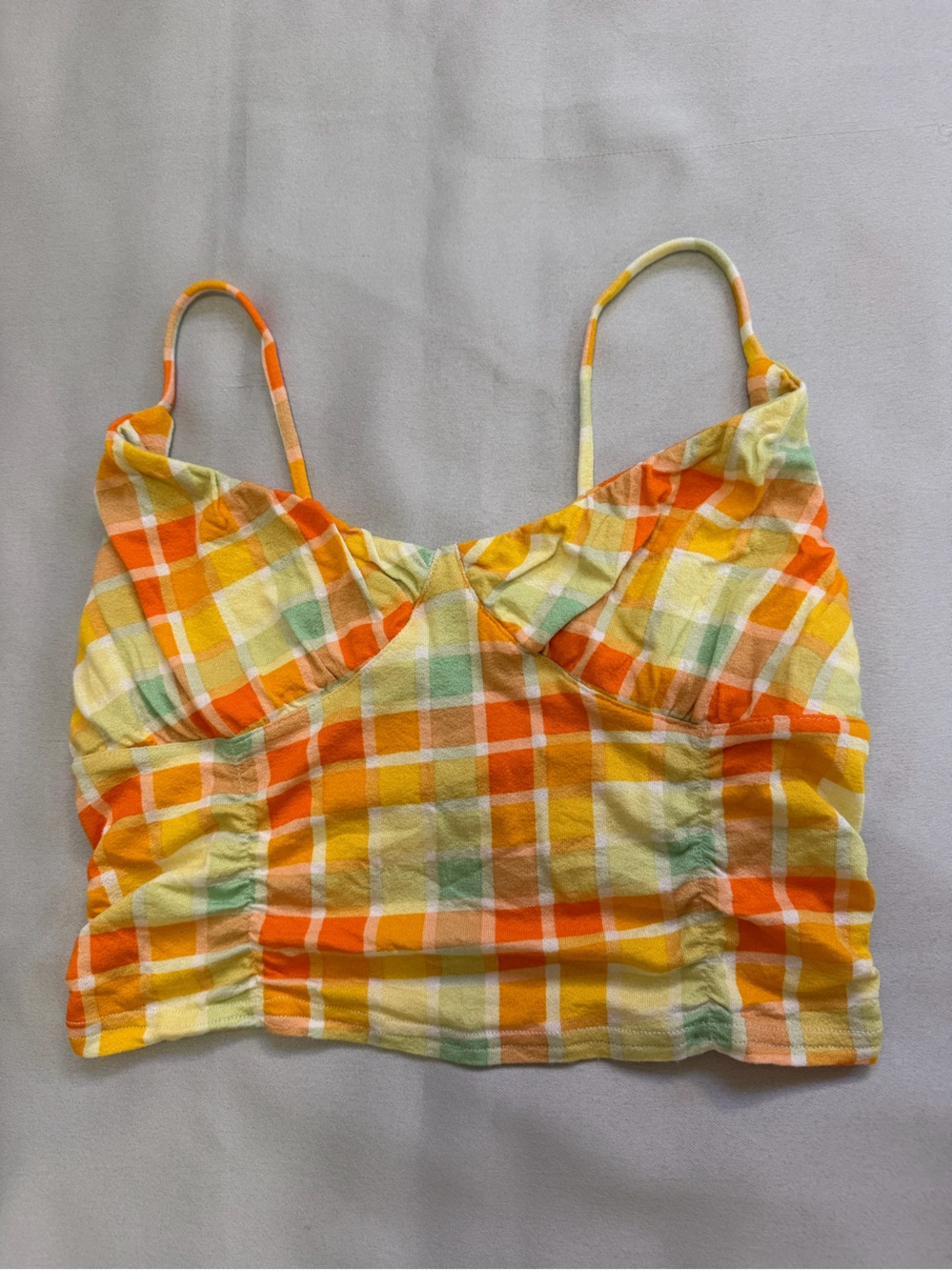 PacSun Pastel Tie-Dye Crop Tank Top in Yellow, Pink & Green